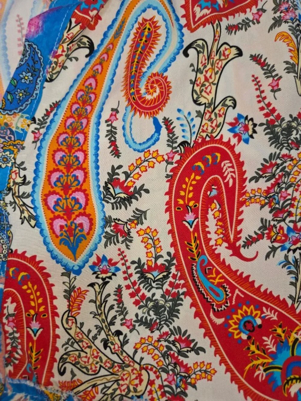 Gigi Moda Paisley Print Button-Up Blouse Top Size Medium